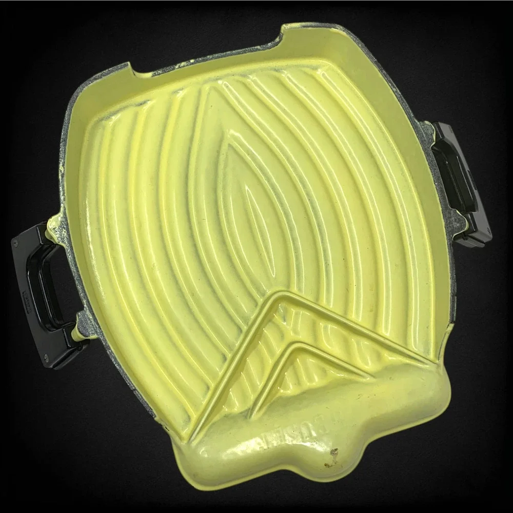 Vintage Le Creuset Raymond Loewy Tostador Grill Elysée Yellow MCM France 1960s